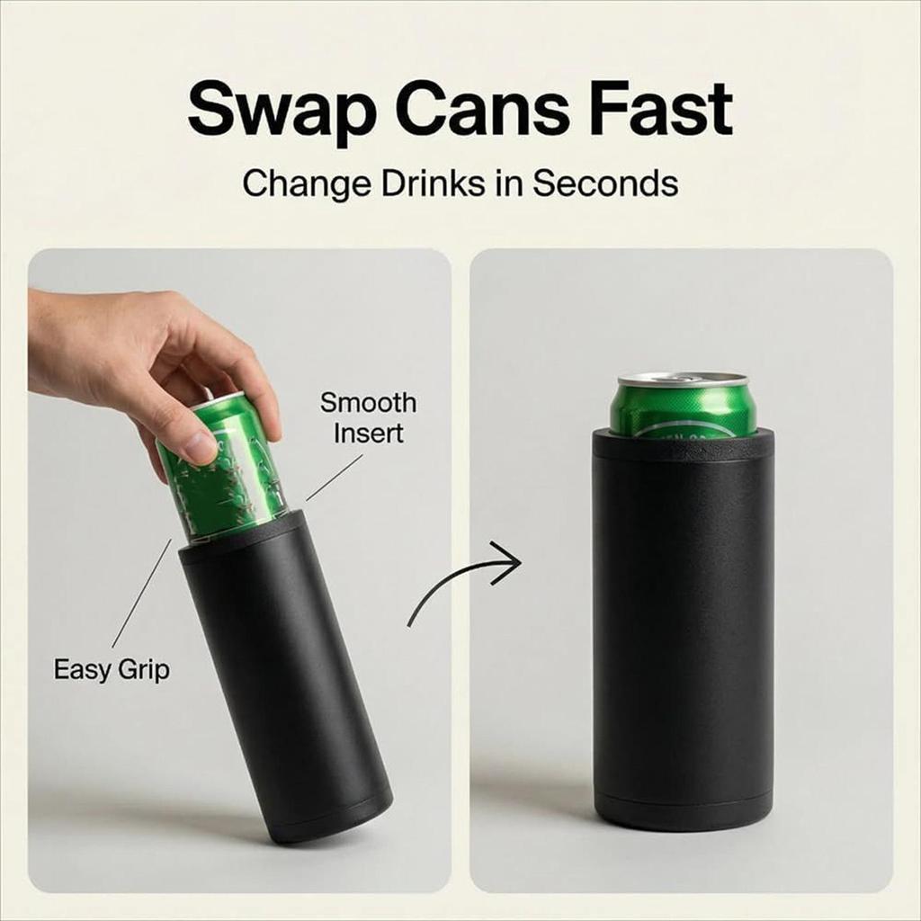 Insulated Can Holder Reusable Double Layered Universal Home Supplies Can Cooler Sleeve for Home Kitchen Dining Beer Coffee