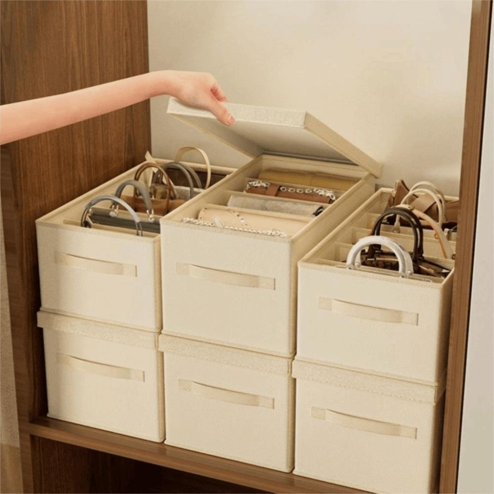 Large Capacity 5 Grids Handbag Storage Box Folding Handbag Organizer Wardrobe
