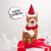 Cat Santa Hat Strap Scarf Set Puppy Kitten Christmas Party Costume