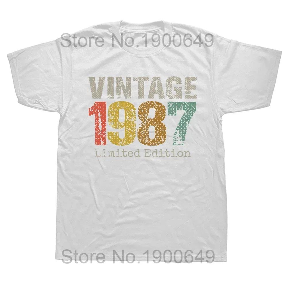 Funny Vintage 1987 Music Cassette 37th Birthday Gifts 37 Years Old Tee Tops Round Neck ShortSleeve Fashion Tshirt Basic Tshirt