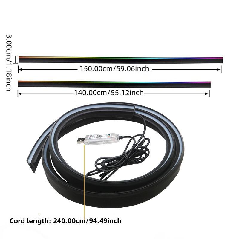 Iridescent Acrylic Instrument Panel Trim Ambient Light 5V 13W No Wiring Required App-controlled Car Modification Lighting Strip