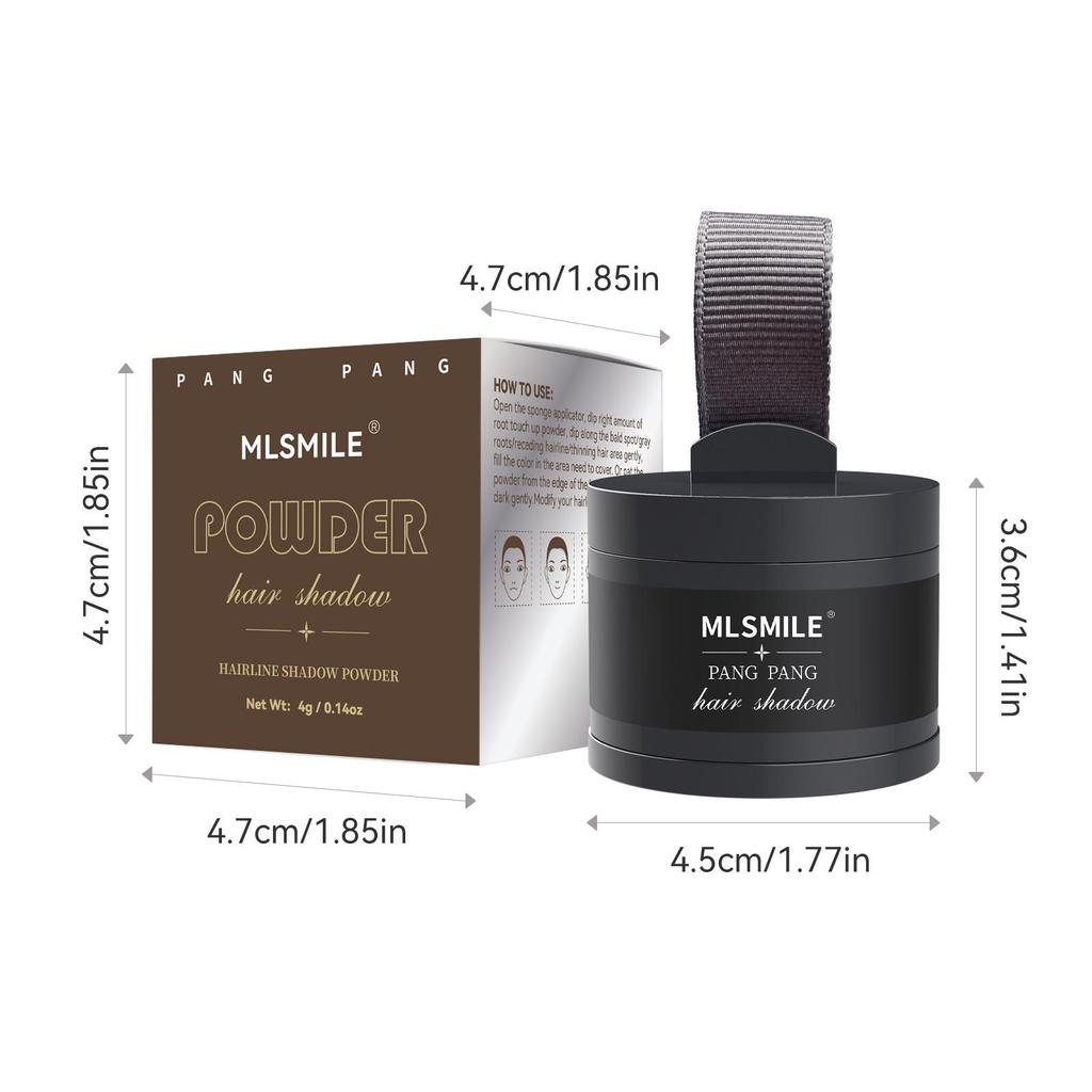 Sombra em pó para aparar a linha do cabelo, à prova d'água, preenchimento natural, artefato de reparo de pelos da testa, retoque de costeletas, sombra em pó
