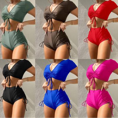 European & American Women's Sexy Tie-up Bow Fashion Beach Swimsuit Set