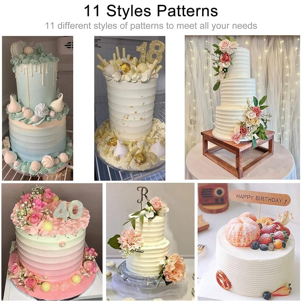 6Pack Acrylic Cake ScrapersTransparent Spatula Professional Set DIY Frosting Buttercream Decorating Combs Easy To Clean Reusable