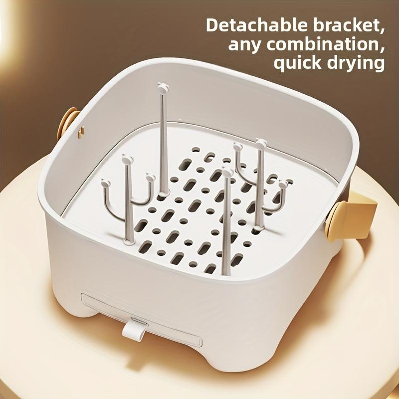 Thickened Portable Bottle Storage Box With Lid Multifunctional Dish Drying Rack Complementary Food Organizer Kitchen Daily Use