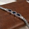 Personalized Woven Stone Inlaid Blue Diamond Blue Style Bracelet for Men with Chinese Style and Trendy People, Niche Design, Ethnic Style Bracelet