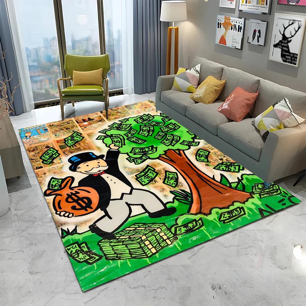 

Dollar Monopoly Cartoon Retro Games Carpet Rug for Home Living Room Bedroom Sofa Doormat Decor,kids Area Rug Non-slip Floor Mat 40x60cm