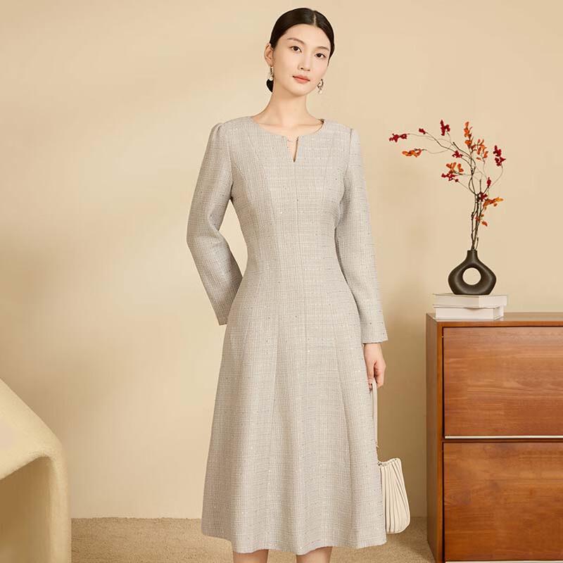 

JESSIE Elegant V-Neck Slim Fit A-Line Dress S