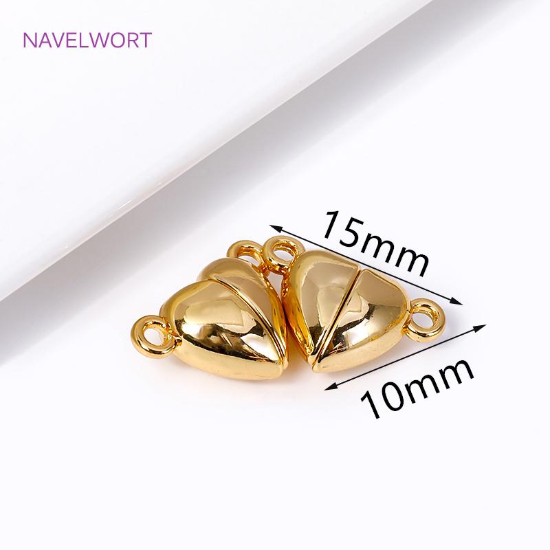 

18-каратное золотое покрытие латунный магнитный зажим коннекторы металлический магнитный зажим подвески для изготовления ювелирных изделий DIY браслет ожерелье аксессуары 2 pieces