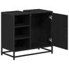 Bathroom Cabinet with Door Black Oak Look 65 X 33 X 60 Cm