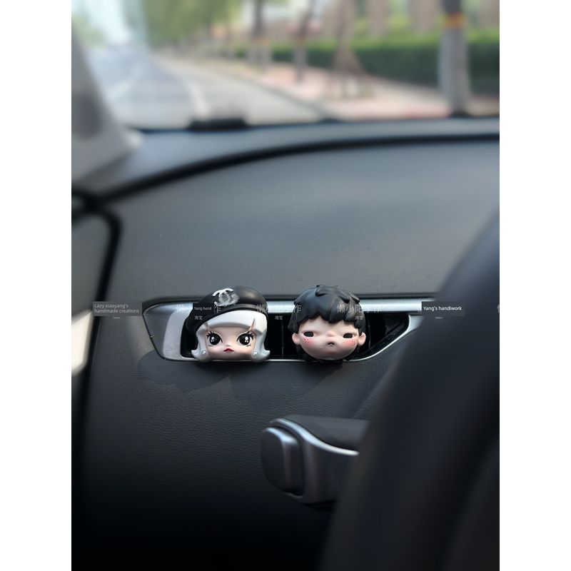 2026 New Tesla Premium Car Air Freshener for Air Conditioning Vent, Niche Cartoon Aroma Diffuser Gypsum