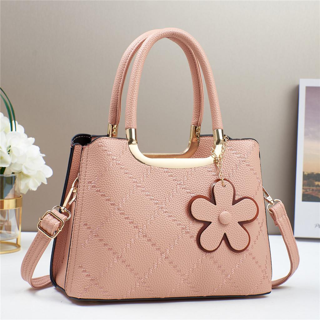 Trendy Color Block Handbag For Women 2024 Spacious Pu Shoulder Bag For Daily Use