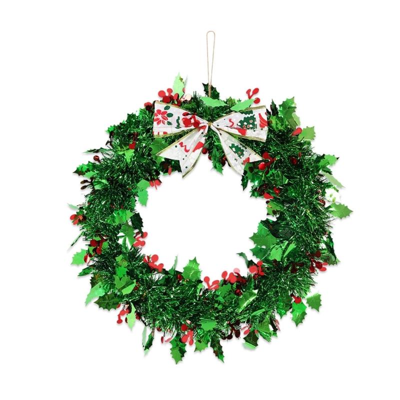 Handmade Christmas Wreath Door Hanging Cheerful Christmas Wreath with Greenery and Berries to Brighten Up Your Home
