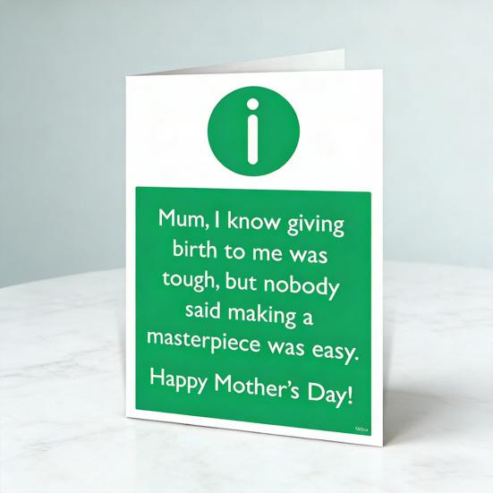 Funny Mother's Day Card Outstanding Mum Rating Review Greeting Card with Envelope Humorous Mom Appreciation Card Unique Gift from Daughter or Son