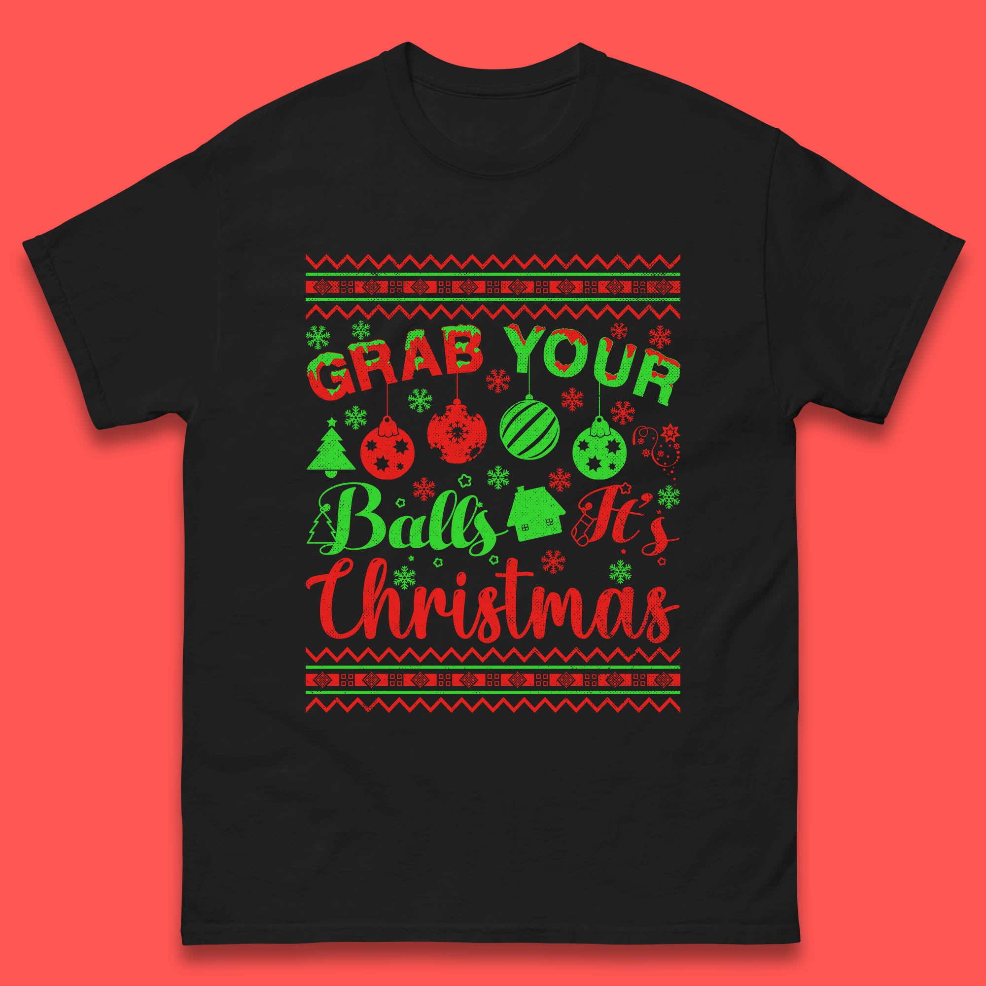 Grab Your Balls Christmas Mens T Shirt Womens Tops Tees Christmas Funny Top S