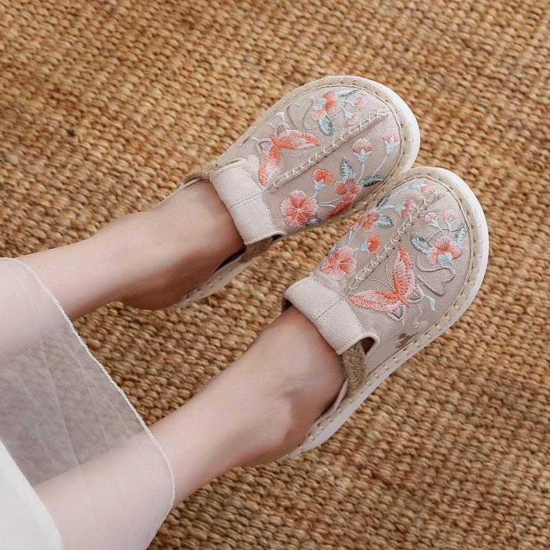 

Модные этнические вышитые туфли из ткани Обувь ханьфу 40 бежевый