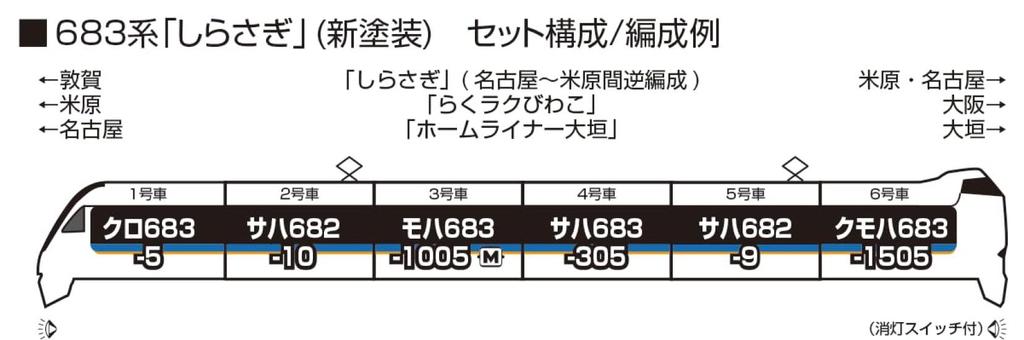 KATO N skala 683-serie Shirasagi ny lakk 6-vognsett jernbanemodell tog 10-2071