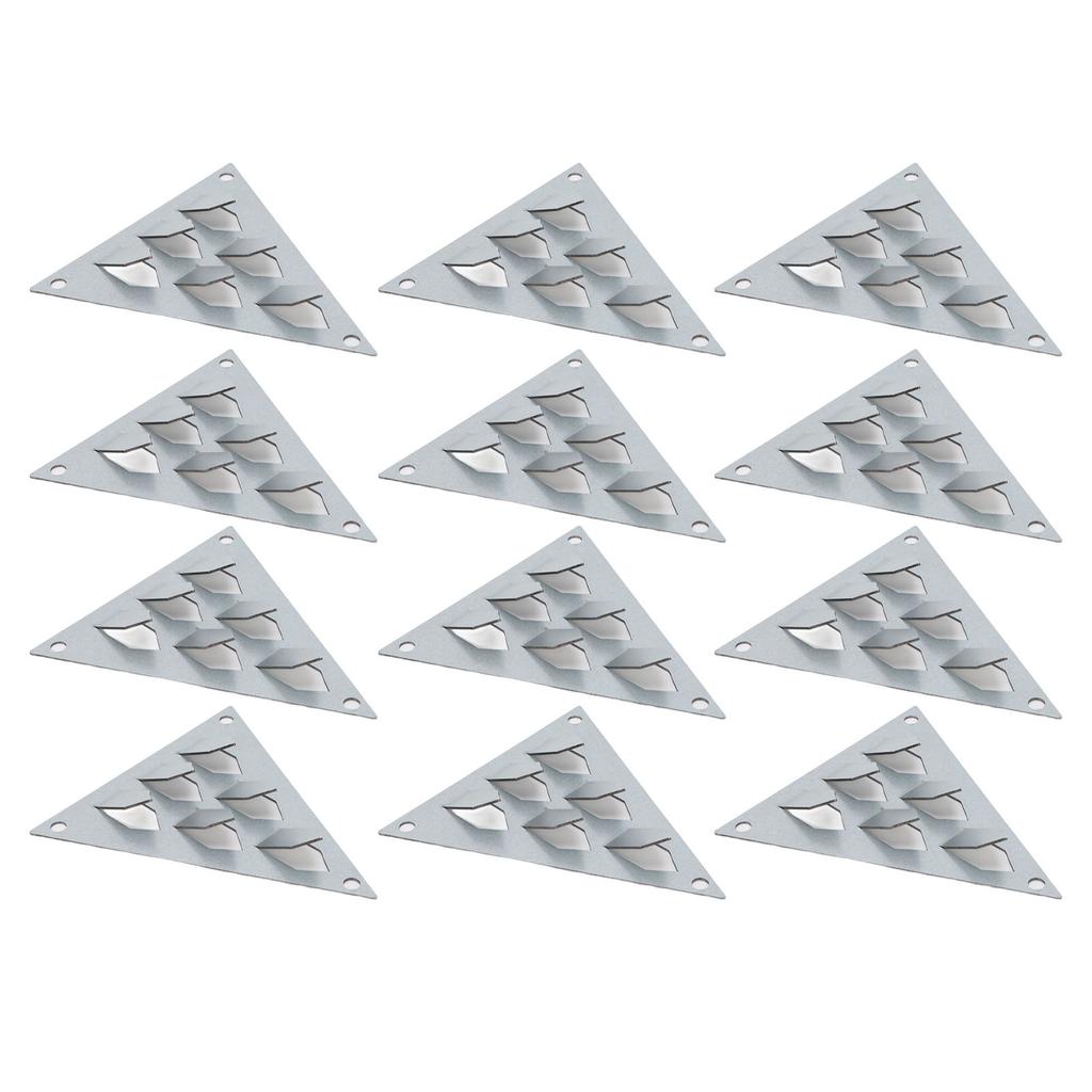 12PCS Impaling Clips for Acoustic Panels Galvanized Steel Triangular Push On Impaler Mount with Screws for Soundproof