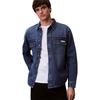 Calvin Klein American Vintage Minimalist Label Patch Pocket Cotton Linen Blend Denim Shirt Men shirts 4RF904G