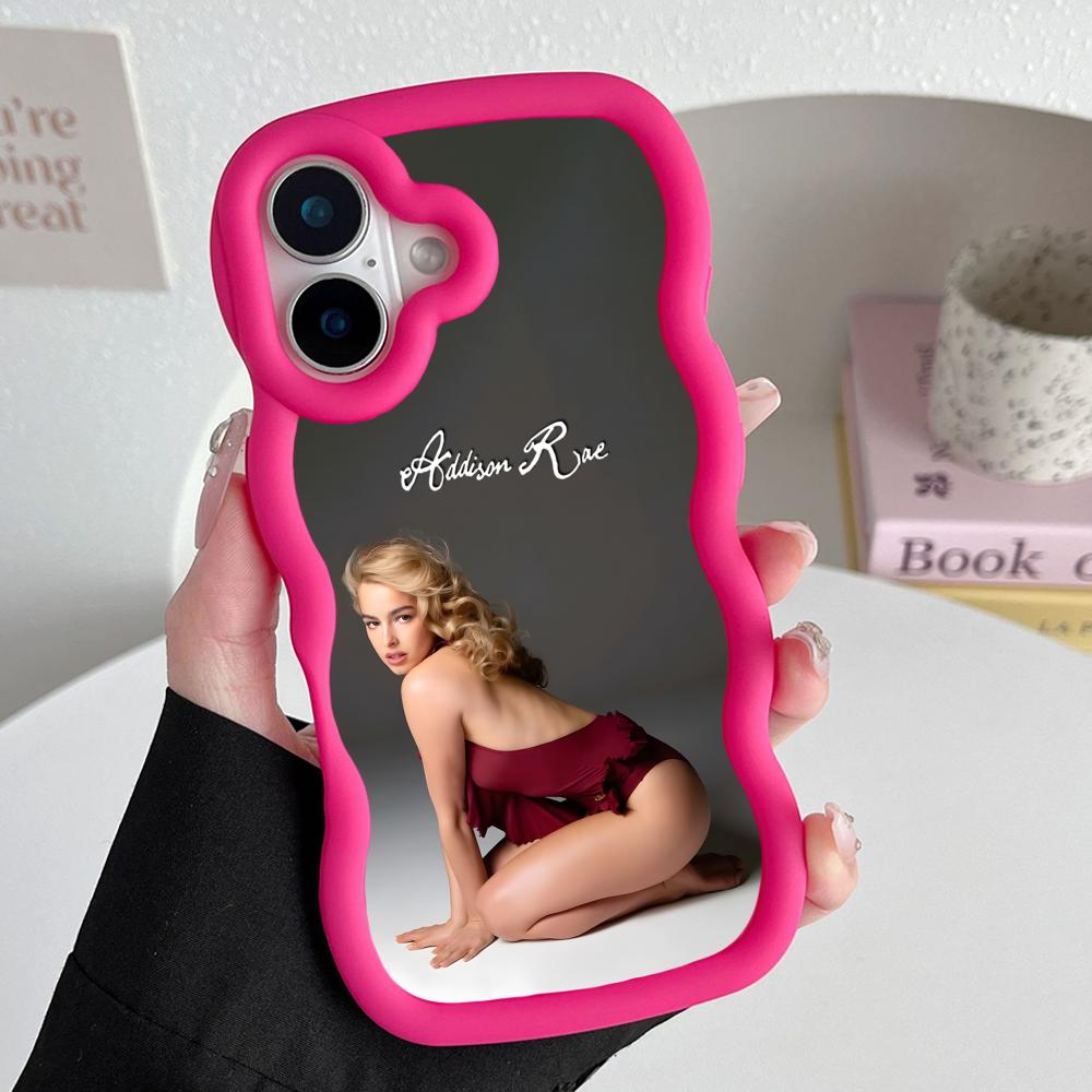 Addison Rae Mobile Phone Case for iPhone 17 16 15 14 13 12 11 Air Pro Max Plus Wavy Edge TPU Colorful Cover Cover Luxury Pretty