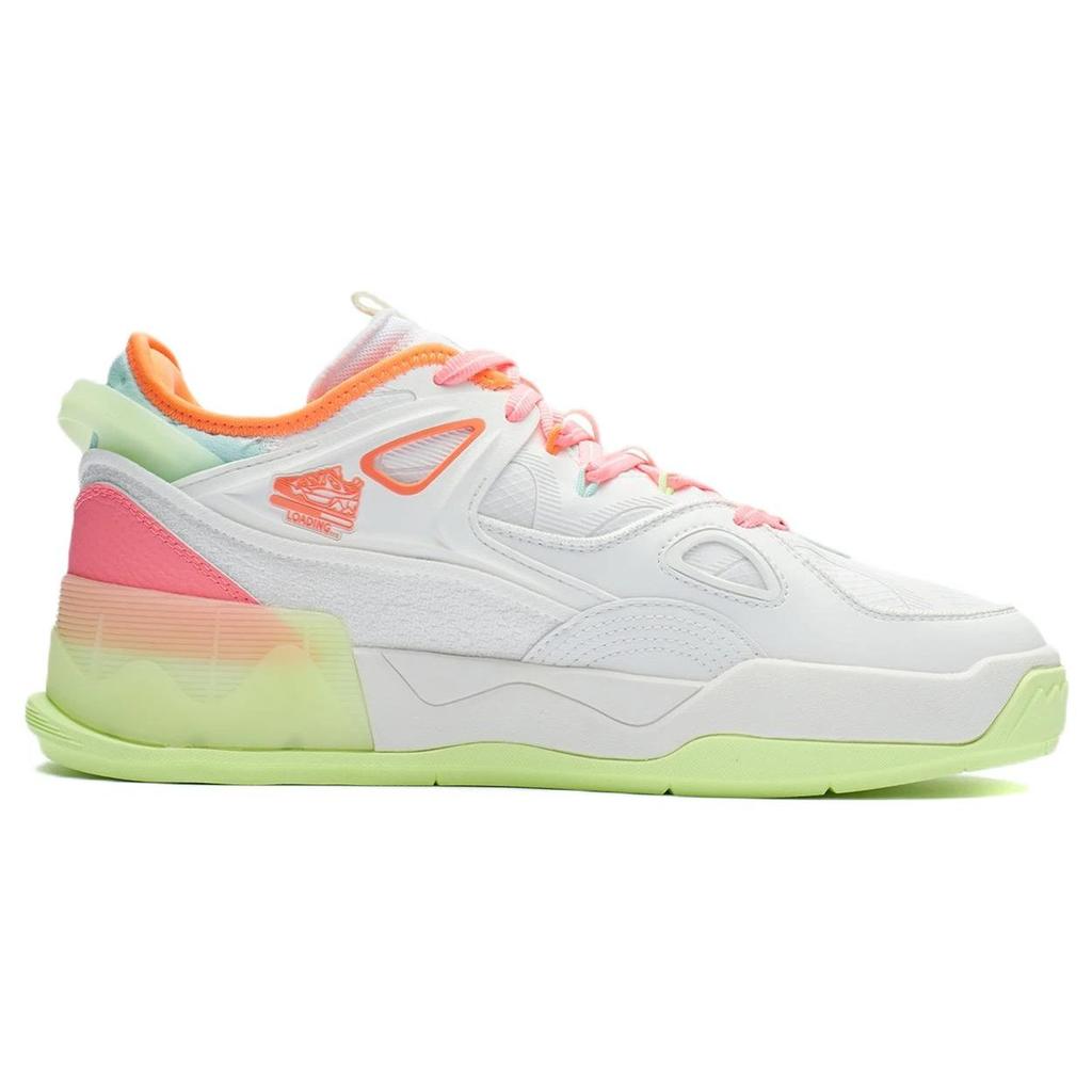 Li Ning CF Flash Star Fabric Synthetic Leather Wear Resistant Breathable Low Top Skate Shoes Fluorescent Pink Men Skate Shoes AGCR289-5