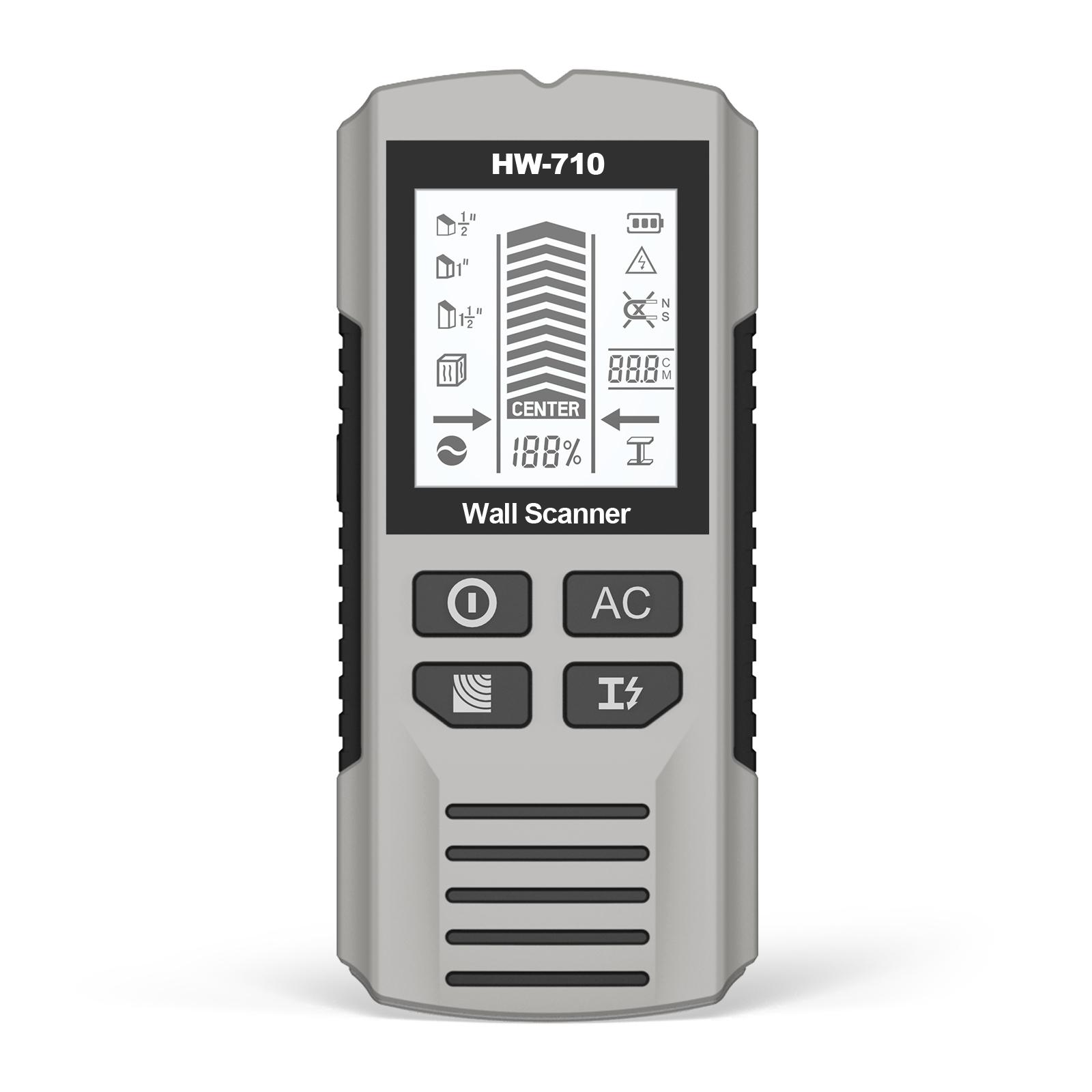 

HW-710 Multi-functional Stud Finder Wall Scanner Depth Tracker Wall AC Cable Wire Electronic Wood Finder Metal Detector Handheld білий