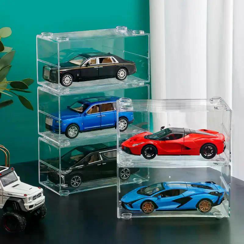 New 1:24 Scale Car Model Display Box Transparent Acrylic Dustproof Case Hard Cover Stackable Toy Car Storage Case Display Boxes