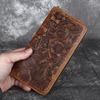Men's Wallet, Leather Zipper, Handbag, Retro Embossed Top Layer Cowhide