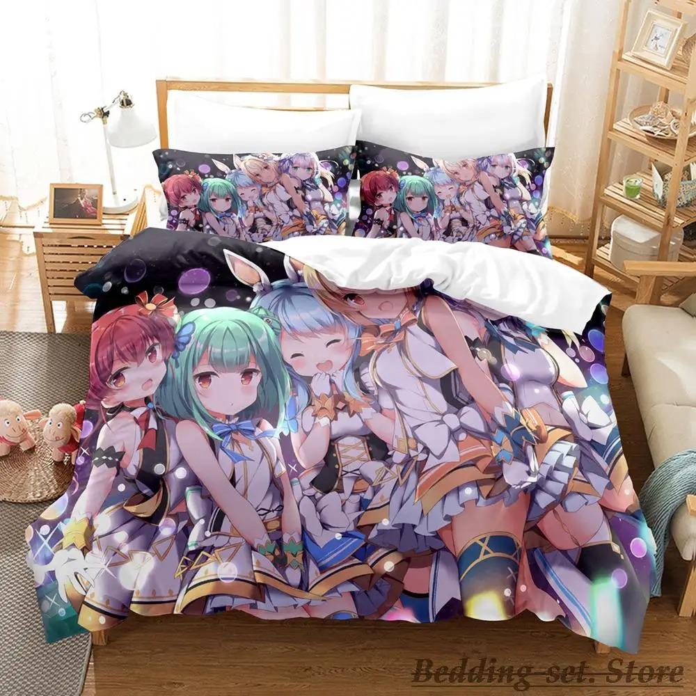 Vtuber Hololive Uruha Rushia Bedding Set Cartoon Anime Three-piece Set Adult Kid Bedroom Duvetcover Sets 3D Cute Bikini Girls