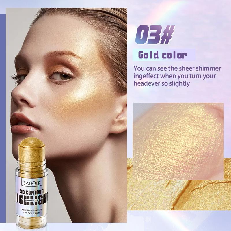 Bright color 3D highlight stick SADOER contour grooming repair makeup highlight stick