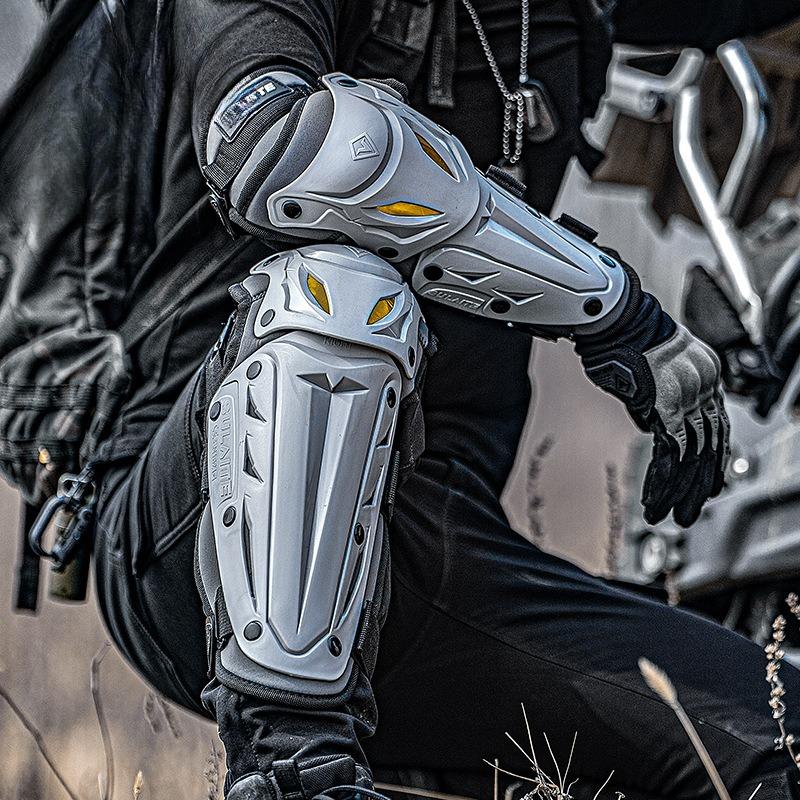 4 st Knäskydd Armbågsskydd Smalbensskydd Motorcykelkörning Skyddsutrustning Andningsbar