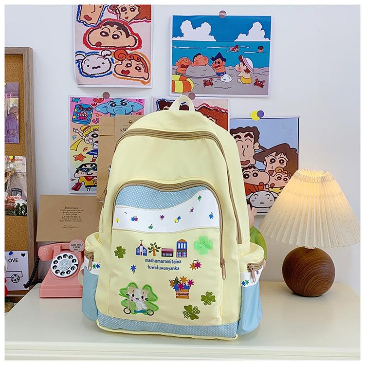 

Милый кошачий контрастный хлопковый рюкзак большой вместимости Новинка Рюкзак-джокер для учеников младших классов средней школы в японском стиле. .