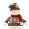 Christmas Doll Pendant Santa Claus Snowman Telescopic Legs Design Plaid Print Xmas Doll Festival