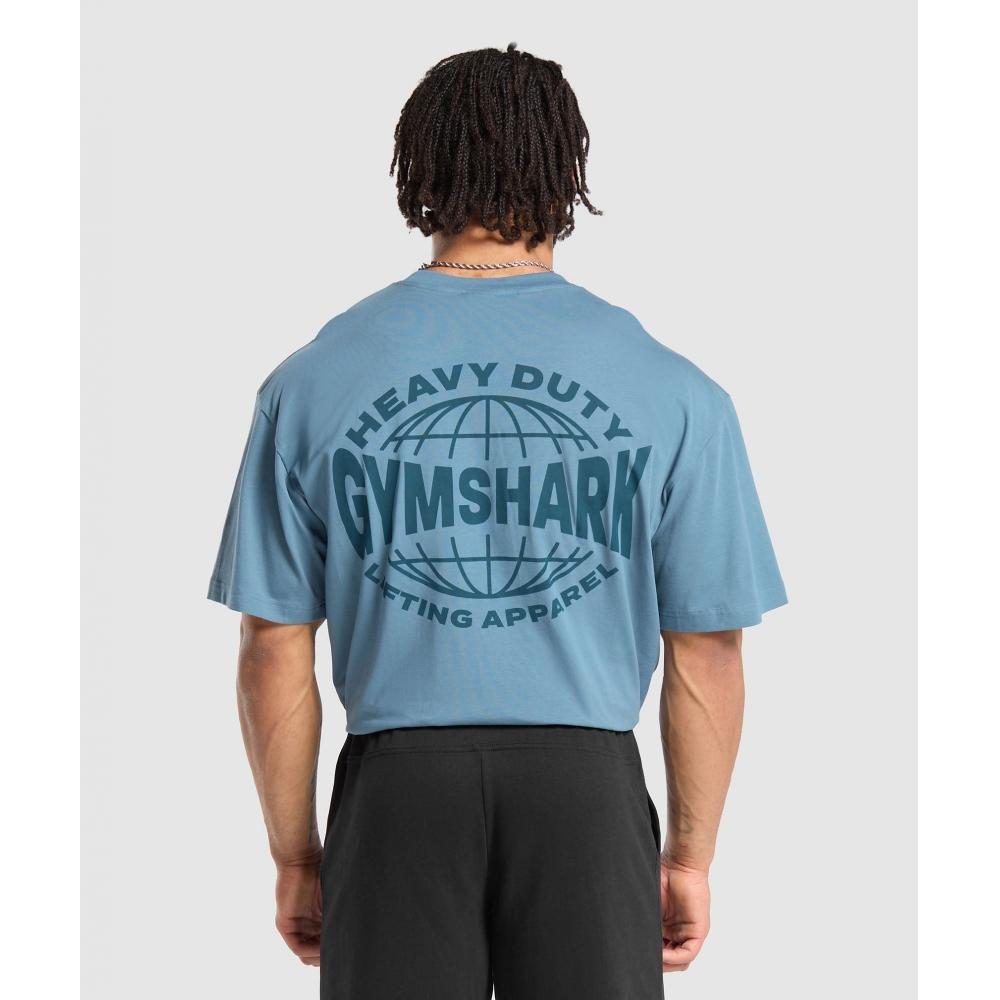 

Футболка GYMSHARK Heavy Duty Apparel, выцветший синий A6A4P UCMG XS