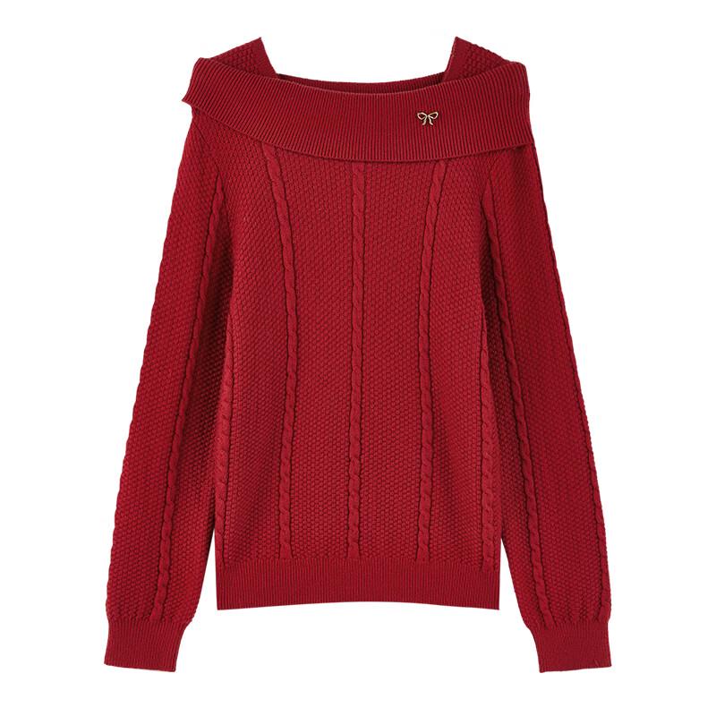 Qiushuiyiren Off-Shoulder Knit Sweater