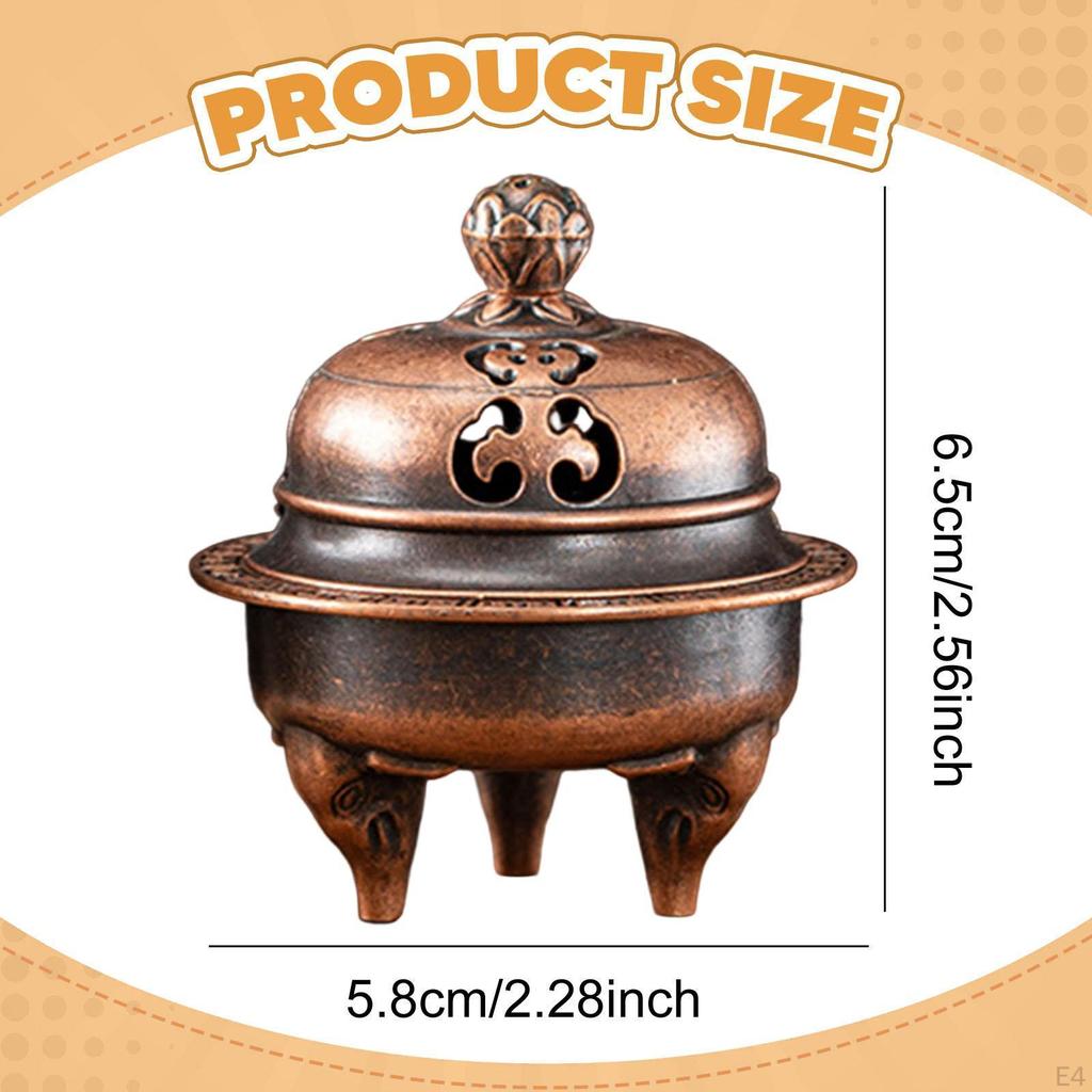 Brennerhalter Schale mit Deckel Ausgehöhlt Chinesisch Metall Klein für Zuhause Bücherregal Teestube Schrank