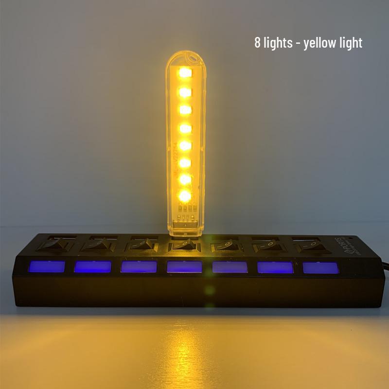 High-Brightness Touch USB LED Light with Power Bank and U Disk, 8 LED Beads Night Light Gift