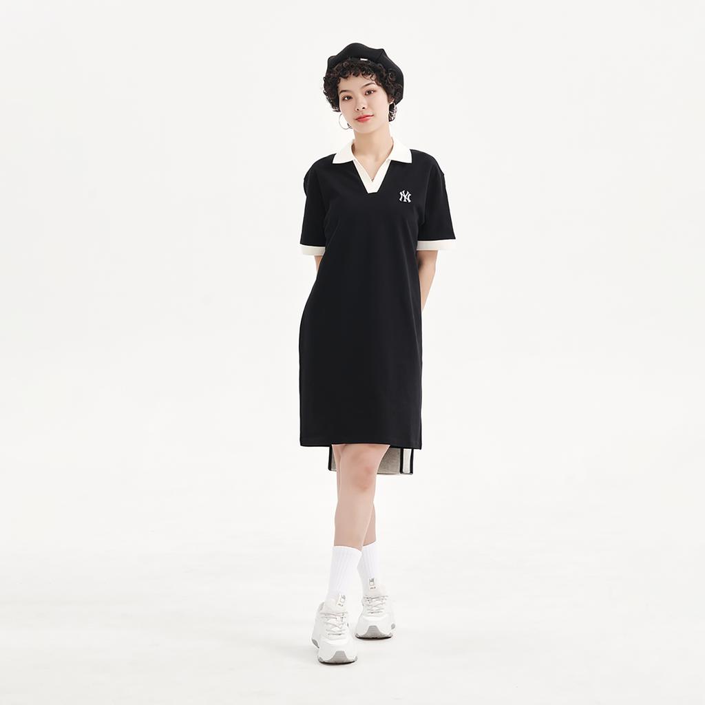 New MLB Short Sleeved Dresses Women's Black 3FOPB0333-50BKS