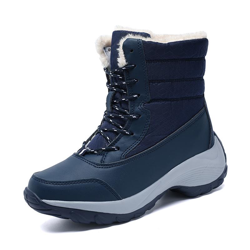 Schneestiefel Damen Plateaustiefel Rutschfeste Damen Winterschuhe Fell Warme Stiefeletten für Damen Wedges Wasserdichte Overknee Stiefel