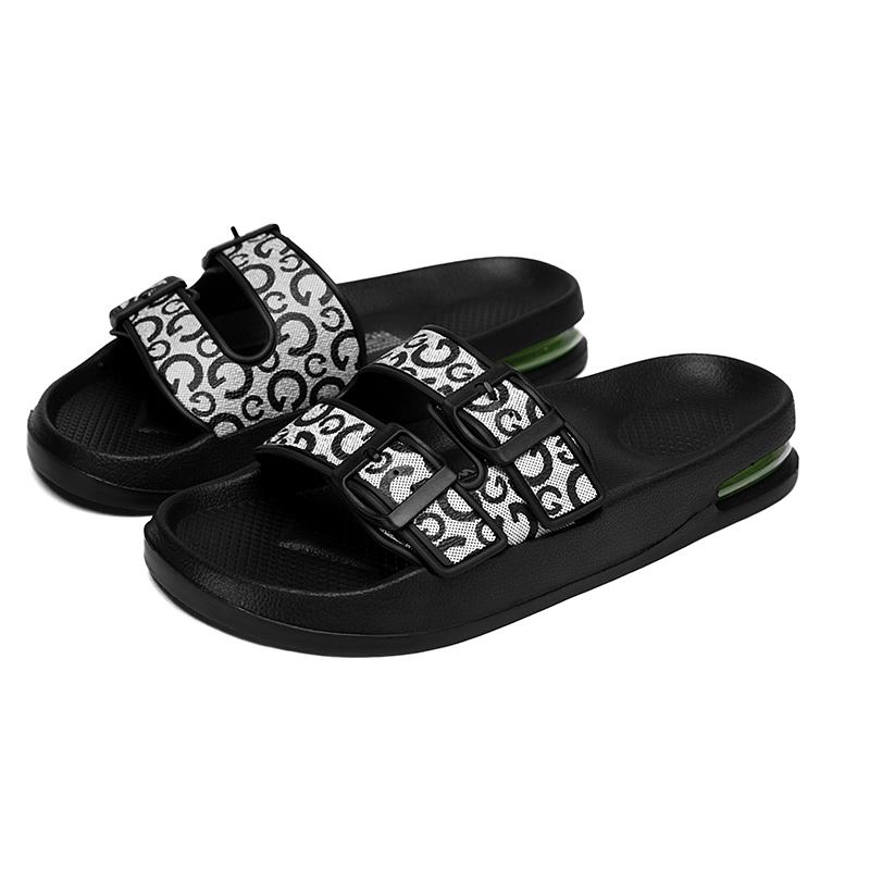 

Men s Slides Lightweight Anti Slip Slippers for Men Beach Casual Air Cushion Comfortable Black Bathroom Slippers for Men 47 чорний білий колір