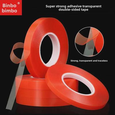 Película PET Roja Adhesivo Fuerte Transparente de Doble Cara, Extraíble Sin Dejar Rastro, Alta Temperatura, 0.2 mm de Espesor