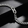 Fashion Classic Chunky Cuban Link Bracelet, Silver Color Stainless Steel Charm Wristband Bracelet, Punk Popular Jewelry for Men