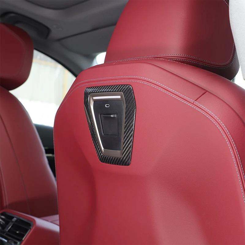 For BMW 5 Series G60 2024-2026 Real Carbon Fiber Car Rear Seat Charging Panel Cover Trim Car Interior Accessories