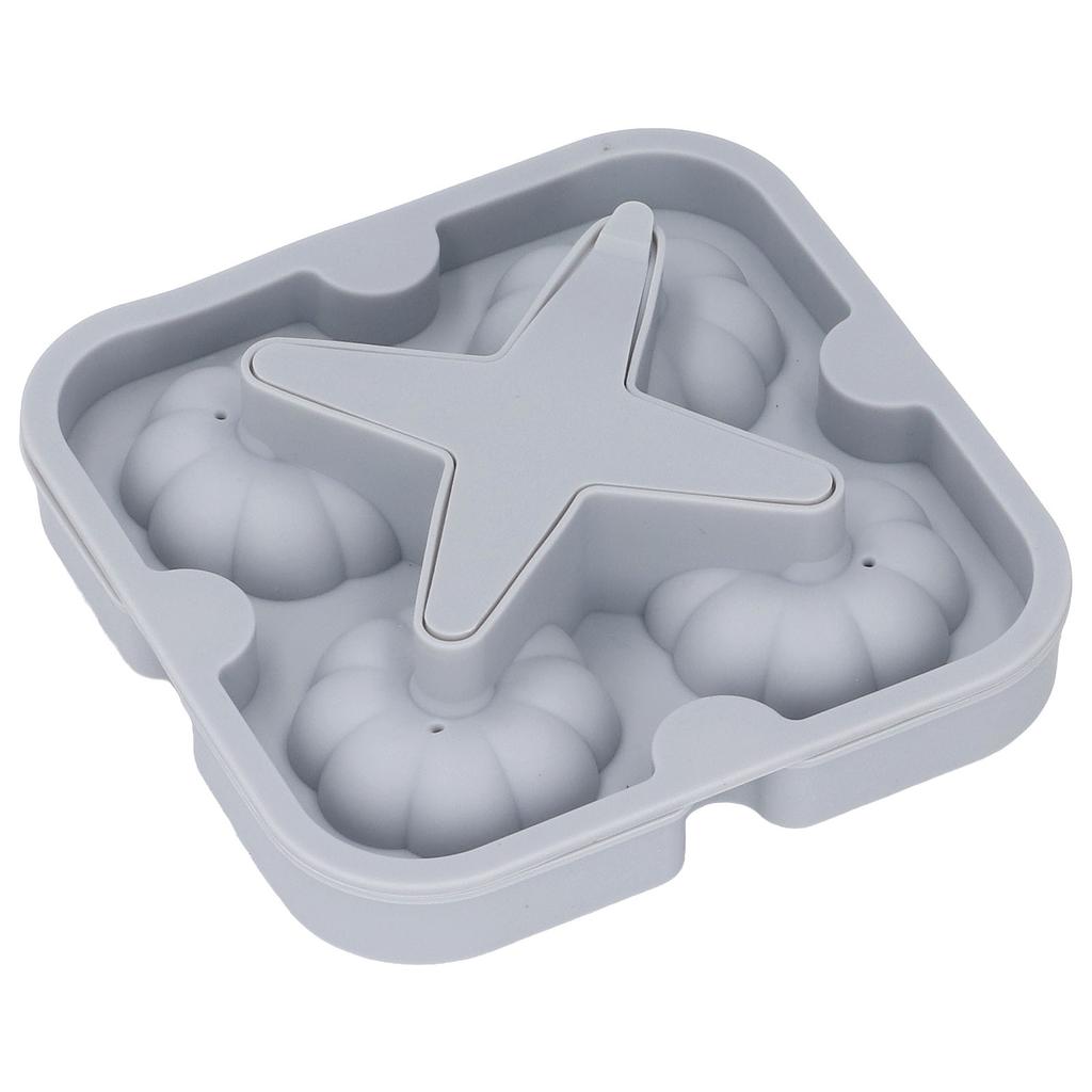 Kürbis Eisballform 3D Kürbisform Lebensmittelqualität Silikon 4 Zellen Leicht zu lösen Whiskey Eisform für Kaffee Tee