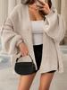 Women's Chunky Knit Cardigan Oversized Open Front Long Lantern Sleeve Cozy Sweater Coat