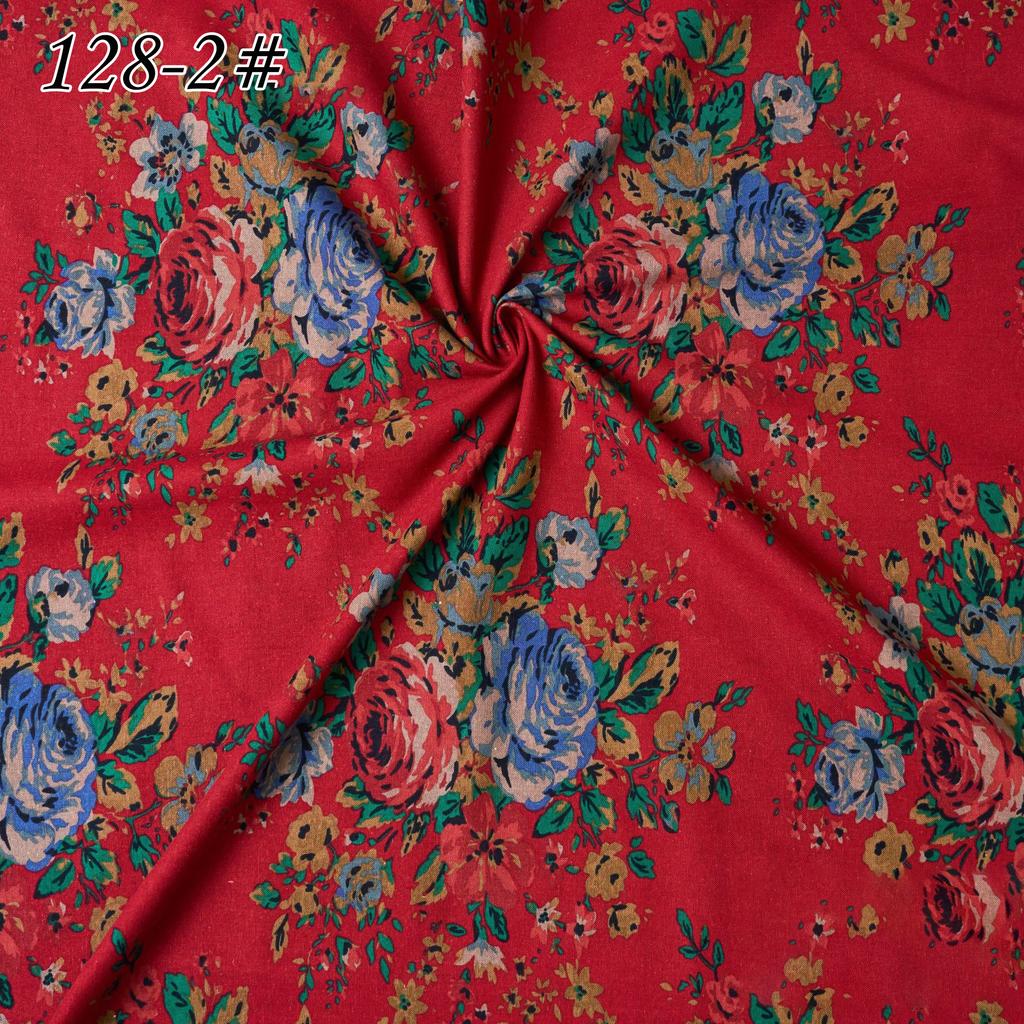 145x100cm Cotton Linen Small Floral Printed Fabric For Women's Clothing, Decorative Fabric DIY Handmade Sewing Cloth Fabric