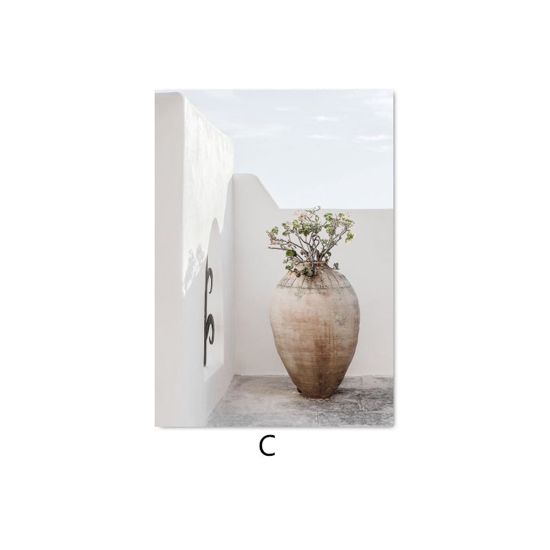 Mediterranean Sea Building Poster Coconut Tree Spain Village Landscape Wall Art Canvas Painting Nordic Picture Room Home Decor