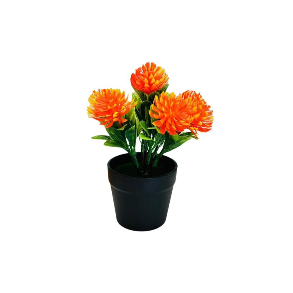 Chrysanthemum Flower Plastic Potted Plant For Balcony Desktop Plant Decoration