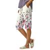 Women's Summer Elasticated Tie Waist Floral Cotton & Linen Loose Shorts
