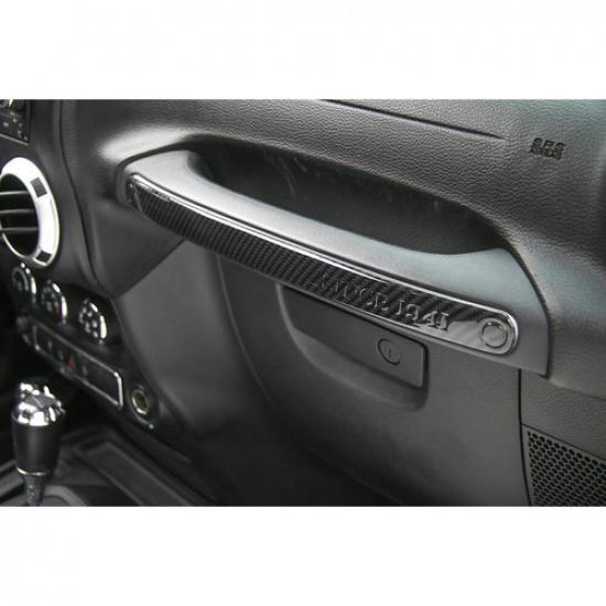 Dashboard Copilot Handle Trim Cover for 2011-2017 Jeep Wrangler JK Carbon Fiber